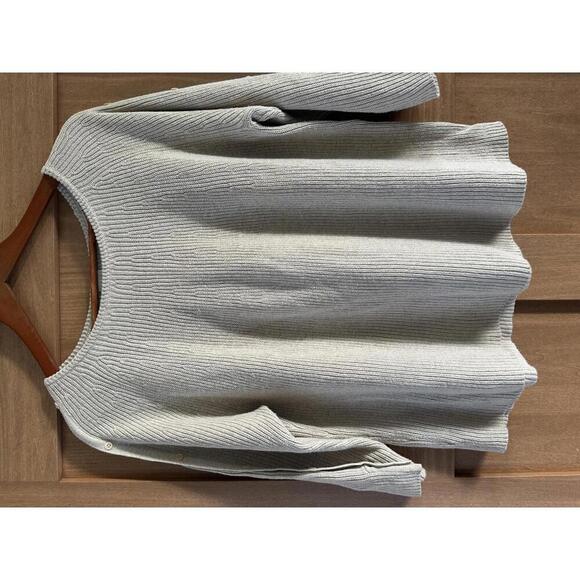 Poetry Taupe 3/4 Button Sleeve Knit Sweater Cotton/Linen Blend Women’s size 10 - Picture 4 of 9